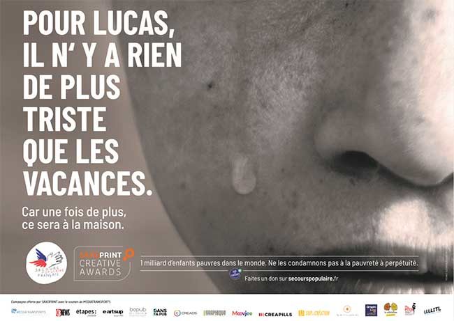 affiche du secours populaire, exemple de marketing émotionnel